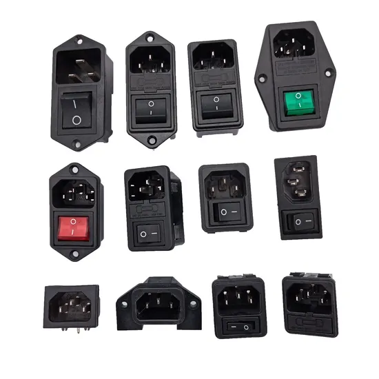 IEC Electrical Switch Connector Female Plug AC Power Inlet Medical Industrial Socket with Double Fuse
