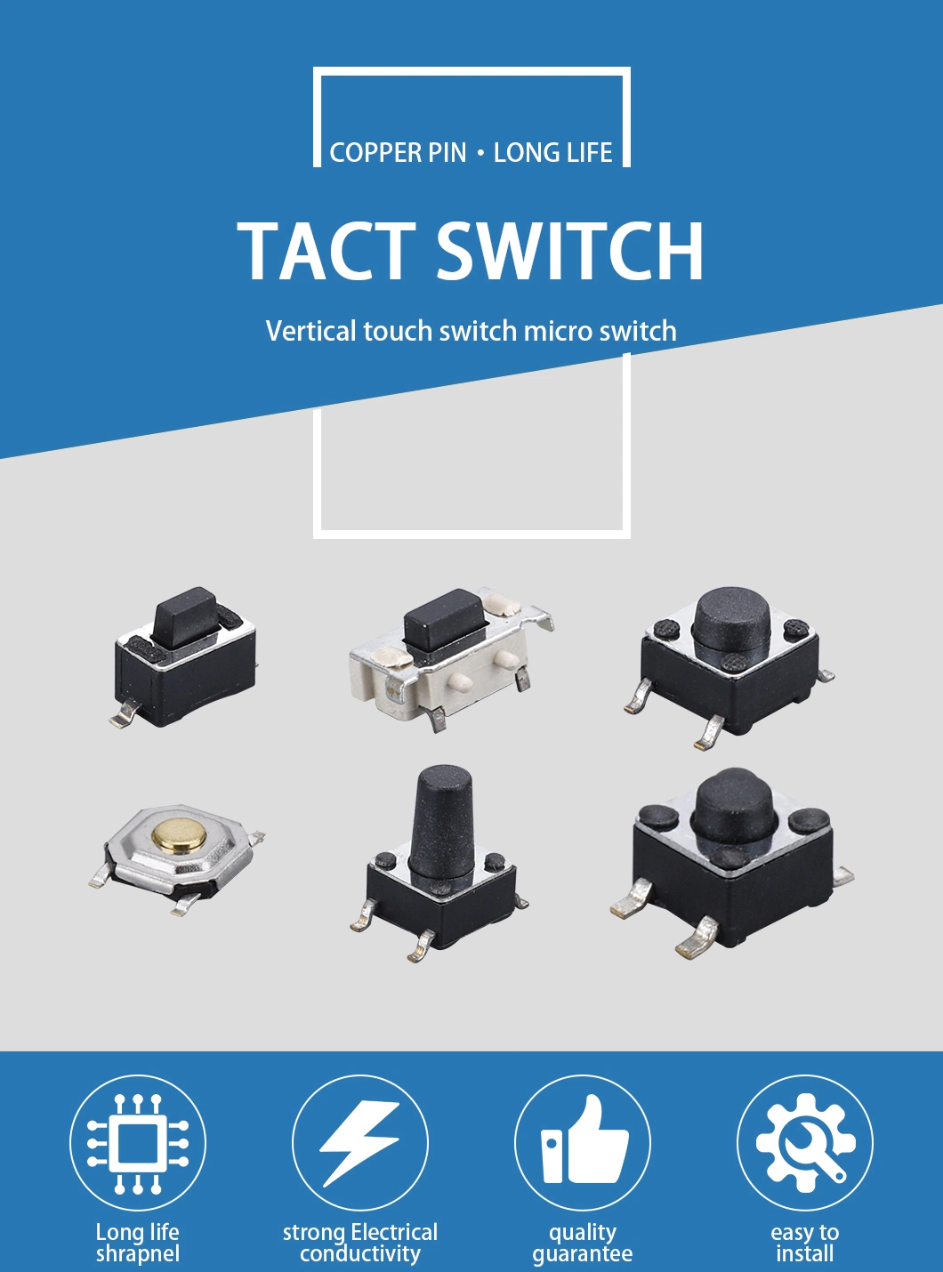 Square LED Push Button Yellow Brown Black Red White Blue Green Micro Tact Mechanical Keyboard Switch