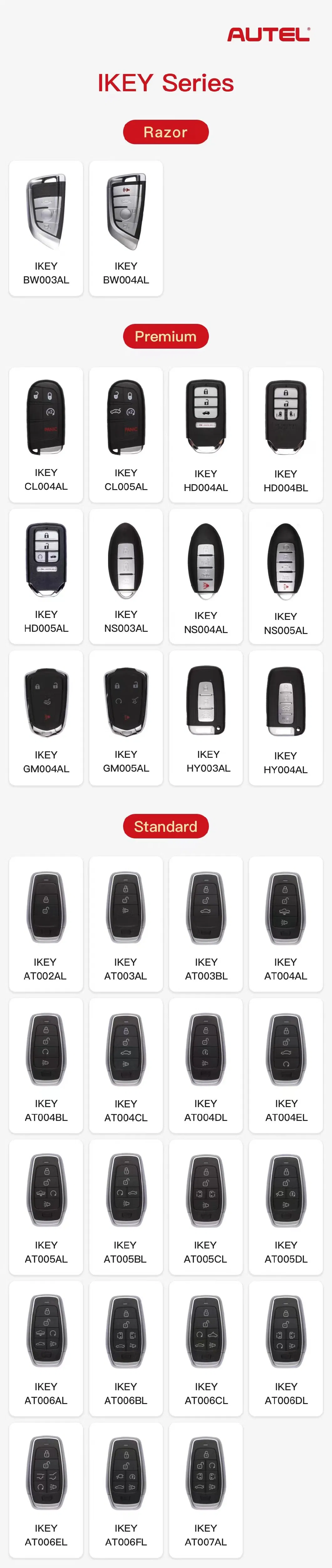 Autel Maxilm Premium Style Ikeyol005al Universal Smart Remote Car Key 4+1 Buttons for Maxiim Km100