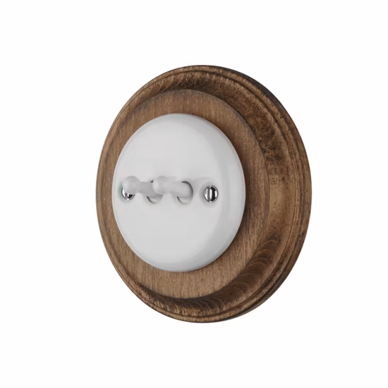Interrupteur à bascule en céramique, 2 boutons, 2 voies, rond, encastré, Vintage, en porcelaine, pratique, rétro, pour la décoration de la maison